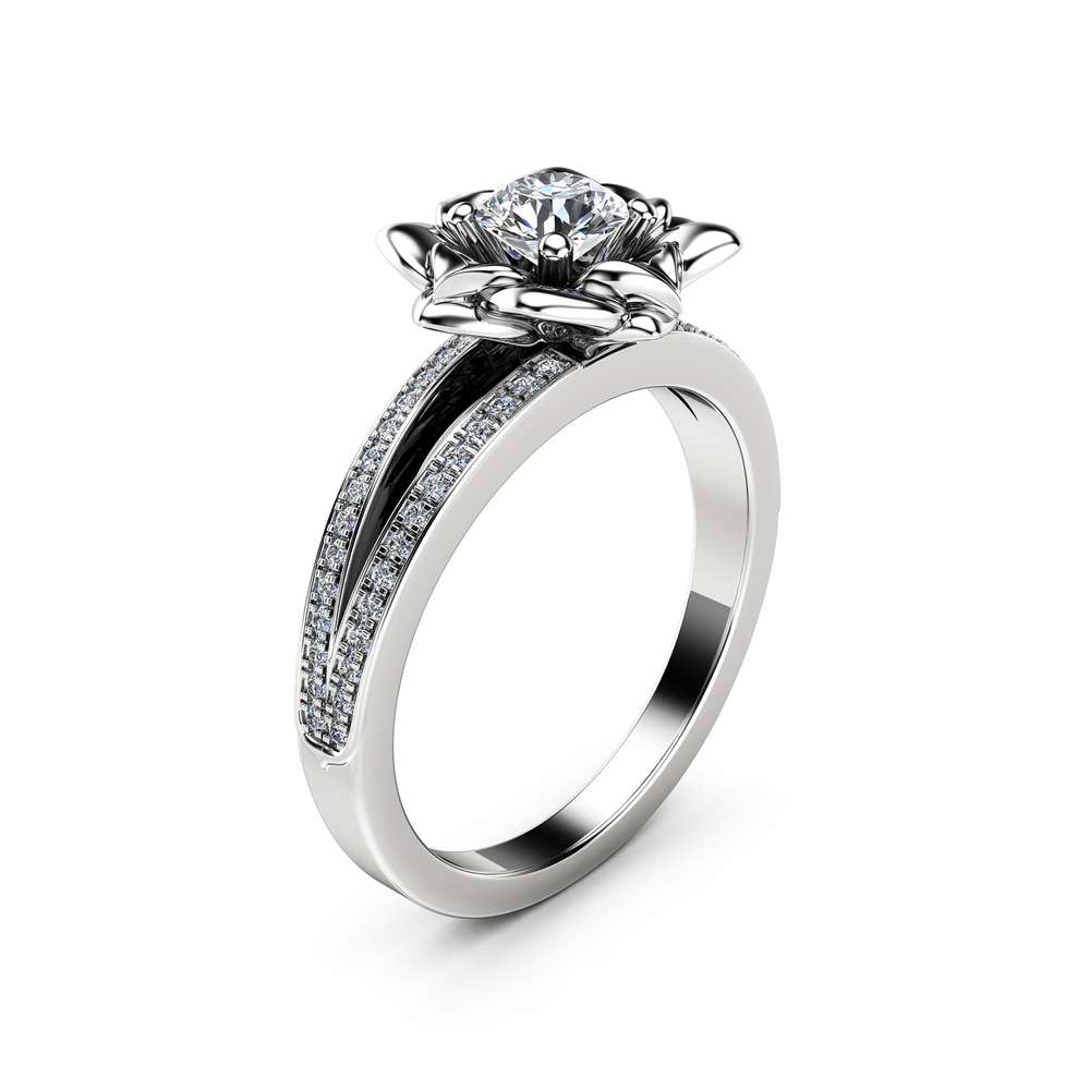 Half Carat Diamond Ring in White Gold