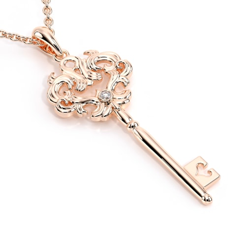 Tiny Rose Gold Classic Key Necklace