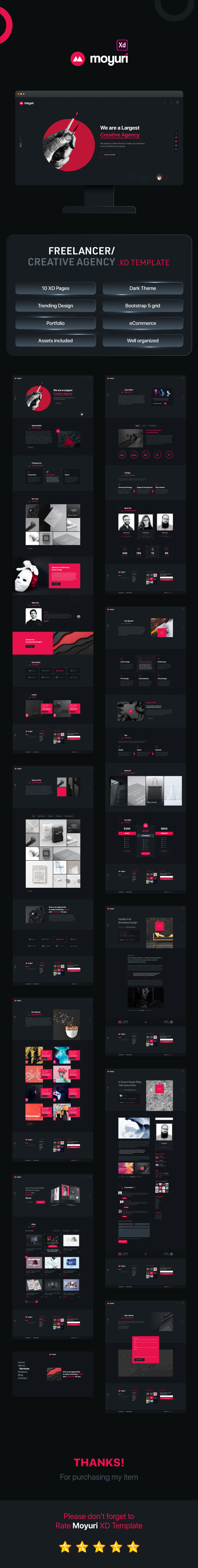 Moyuri - Freelancer and Creative Agency Adobe XD Template