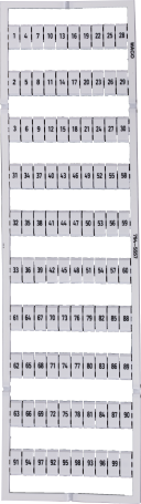DIN-Rail Connector Number Block Label 1 to 99 for 15920, 21329, or 21330