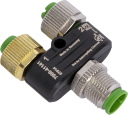 T Coupler M12 Male/M12 Female Straight