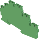 DIN Rail Mountable 6-Wire 5.2 mm Spring-Loaded 3-Tier Grounded Connector