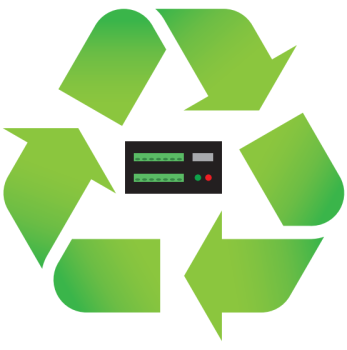 Recycle symbol with datalogger