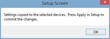 Setup Screen window