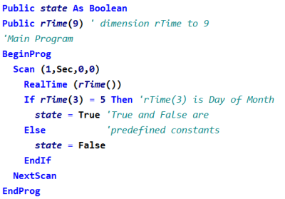 RealTime() program example