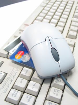 Keyboard, mouse, and credit card