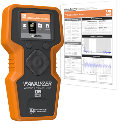 Analyseur portable pour corde vibrante : VWAnalyzer