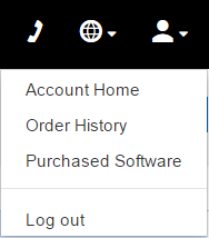 Account menu from large screen