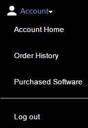 Account menu from small screen