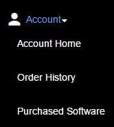 Account menu with Account Home option