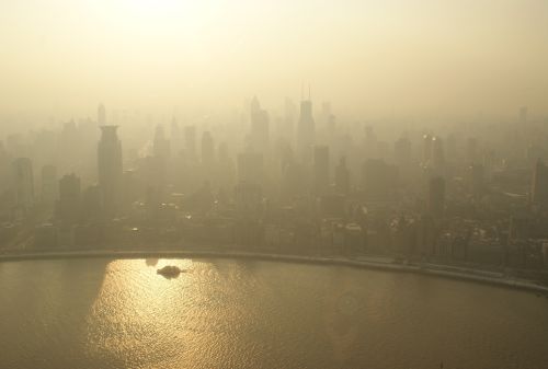 Cityscape with pollution