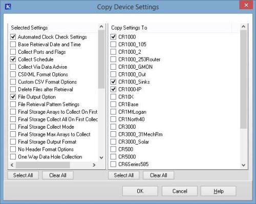 Copy Device Settings