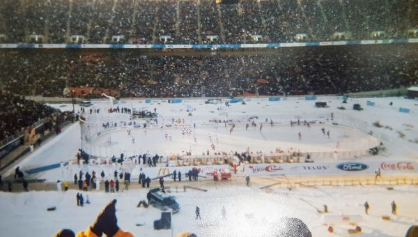 Fans filled the stadium despite chilly temperatures