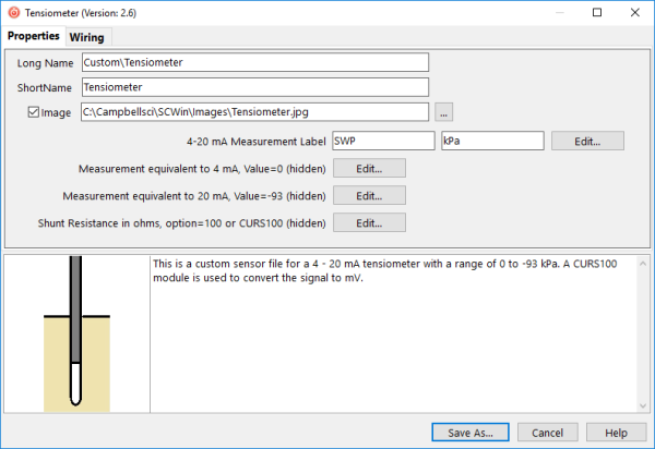 edited custom sensor screen