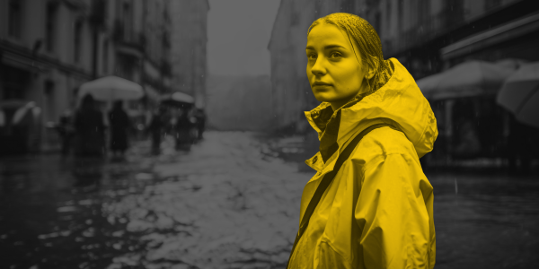 Woman standing in water