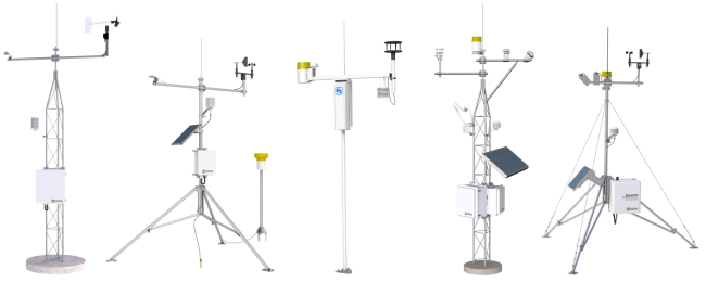 Five example automated weather stations