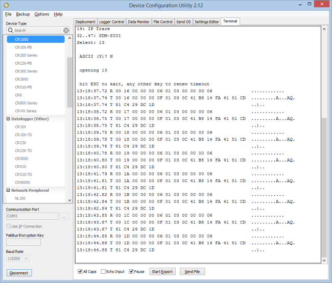 A successful trace in DevConfig