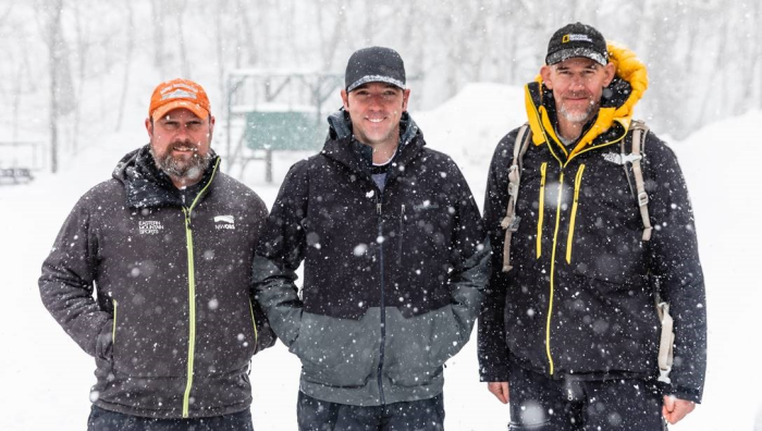 Representatives from Mount Washington Regional Observatory, Campbell Scientific, Inc., and National Geographic