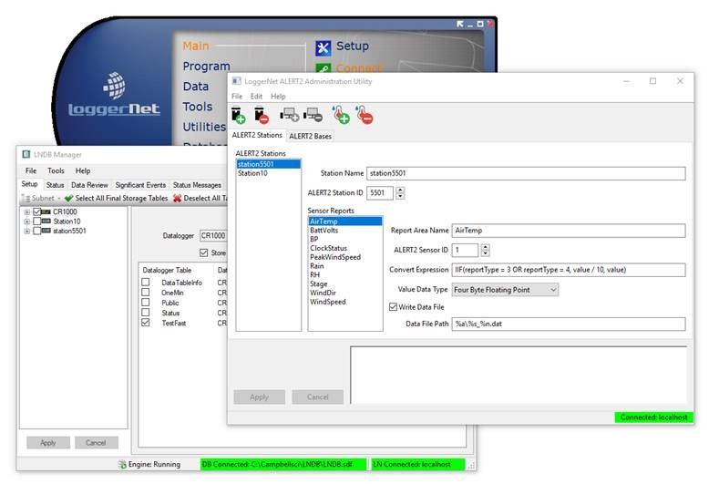 ALERT2ADM screenshot with RTMC project