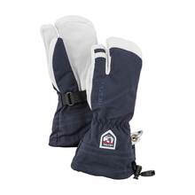 Army Leather Heli Ski Jr 3 Finger Glove - Navy