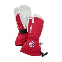 Army Leather Heli Ski Jr 3 Finger Glove - Red