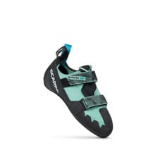 SCARPA Women's Quantix SF Climbing Shoe - Aqua/Black - Corner