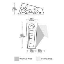 Big Agnes Copper Spur UL1 Bikepack - Dimensions