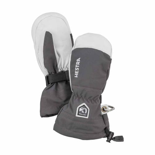 Hestra Army Leather Heli Ski Jr Mitt - Grey
