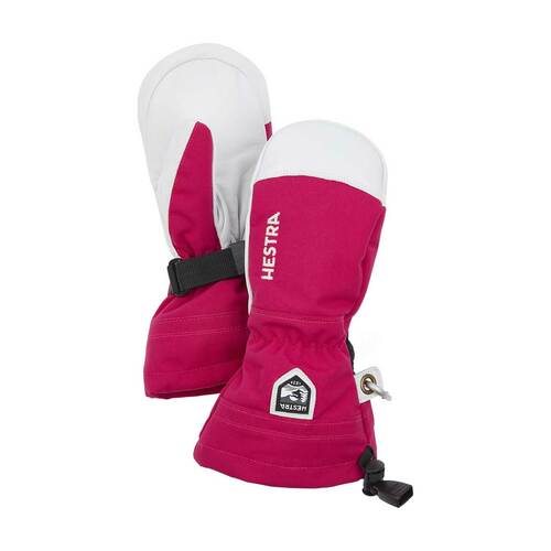 Army Leather Heli Ski Jr Mitt - Fuchsia