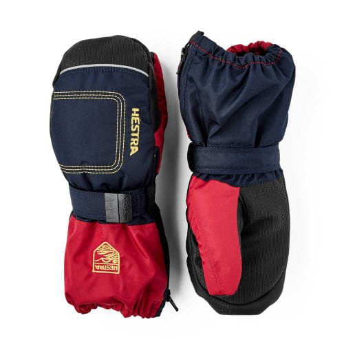 Hestra Baby Zip Long Mitt - Dark Navy / Red