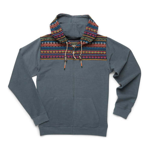 Howler Brothers Shaman Hoodie - Smoked Blue/Helio Jacquard
