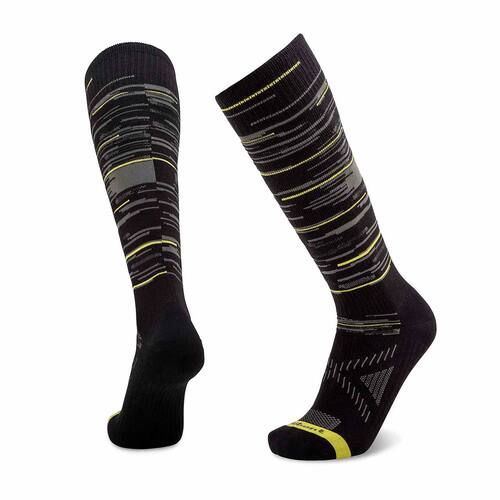 Le Sock Snow Ultra Light Ski Sock - Black/Yellow