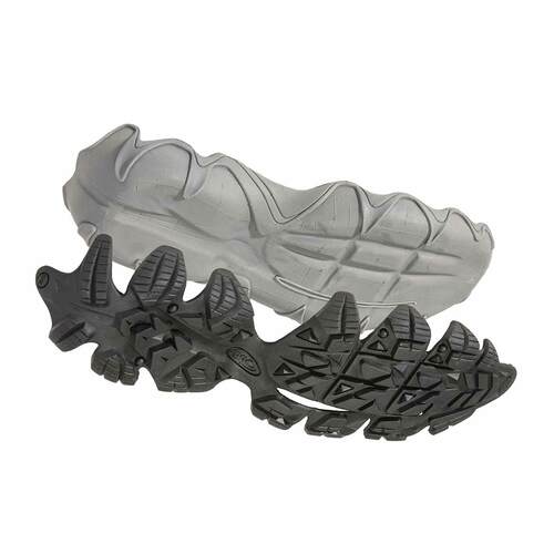 Sawtooth outsole and midsole provide traction and stability