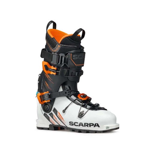 SCARPA Maestrale RS Ski Touring Boot - White/Black/Orange - Angle