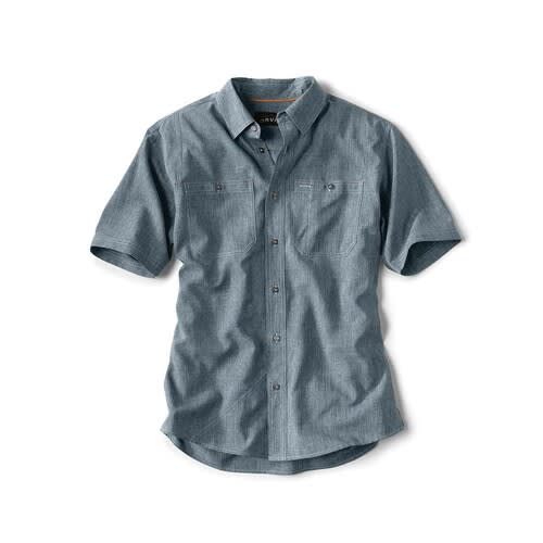 Orvis Shirt Mens Medium Green Short Sleeve Pockets Outdoor Fish