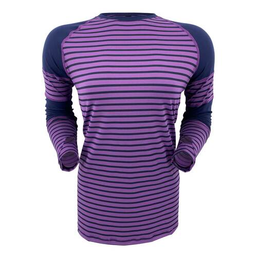 Corbeaux Women's Stripe Crew - Plum Stripe