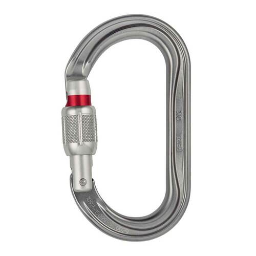 Petzl OK SCREW-LOCK Carabiner - Red Unlocked Indicator