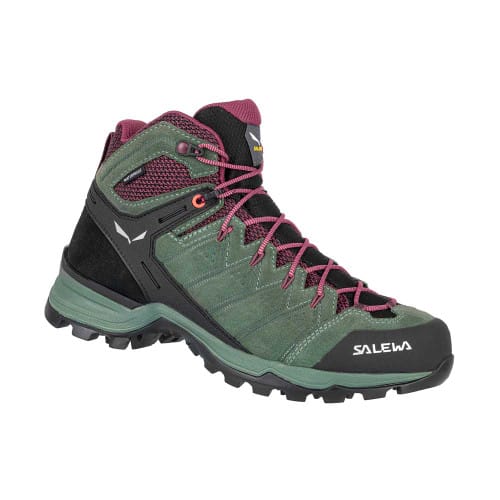 Salewa Women's Alp Mate Mid Waterproof Shoe - Duck Green/Rhododendron