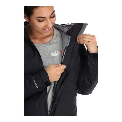 Rab Women's Valiance Waterproof Down Parka - Black - Internal Pocket