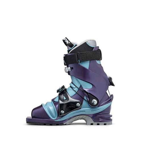 SCARPA Women's T2 Eco Telemark Ski Boot - Bourgogne/Polar Blue - Side