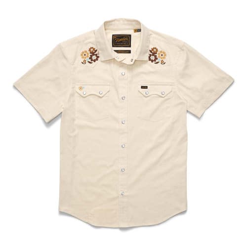 Howler Brothers Crosscut Deluxe Shortsleeve - Flower Power : Off White Dobby
