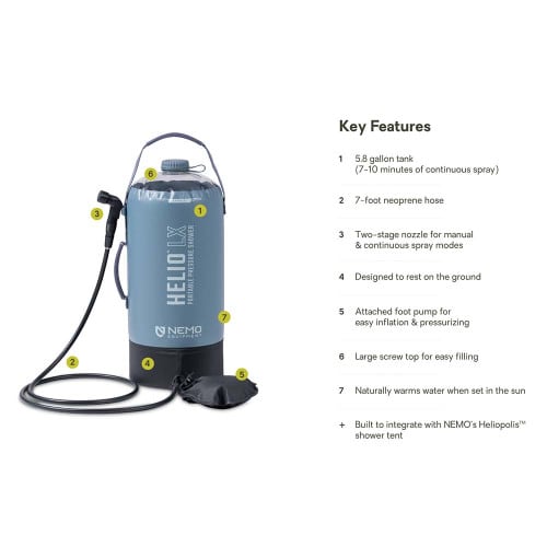 NEMO Helio LX Pressure Shower - Features