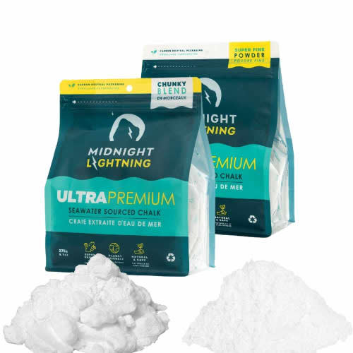 Midnight Lightning Seawater-Sourced Climbing Chalk - 2 Pack Chunky & Powder