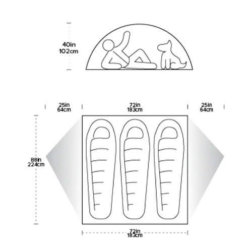 Big Agnes Sarvis VST 3 Tent - Diagram