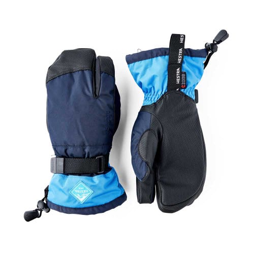 Hestra Gauntlet CZone Jr. 3 Finger - Dark Navy/Sky Blue
