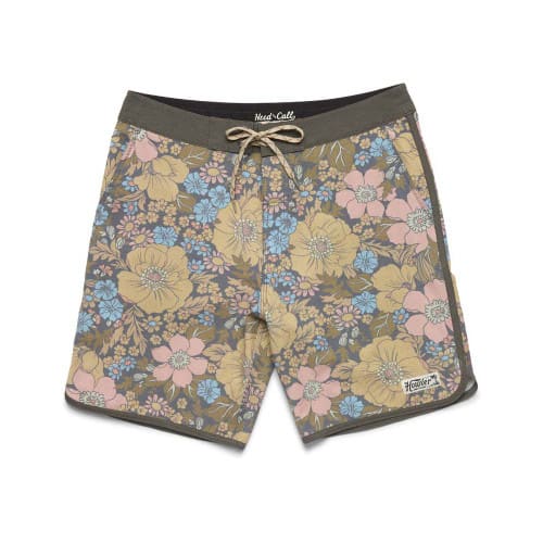 Stretch Bruja Boardshorts - Flower Power : Cocoa