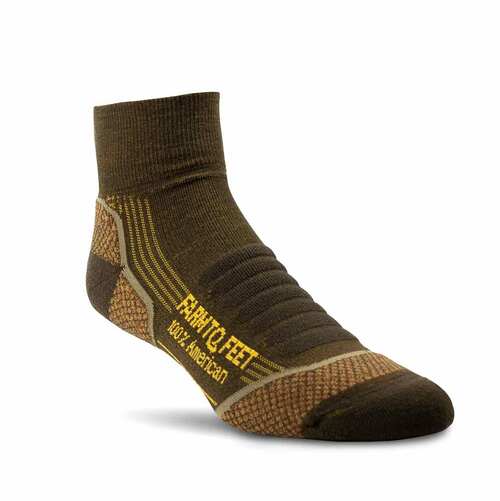 Damascus Lightweight 1/4 Crew Socks - Turckish Coffee/Sunflower