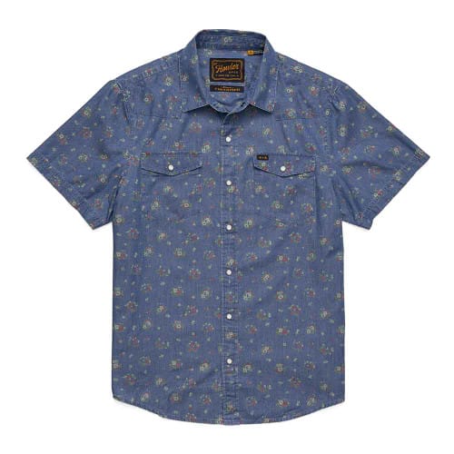 H Bar B Snapshirt - Bouquets : Washed Indigo