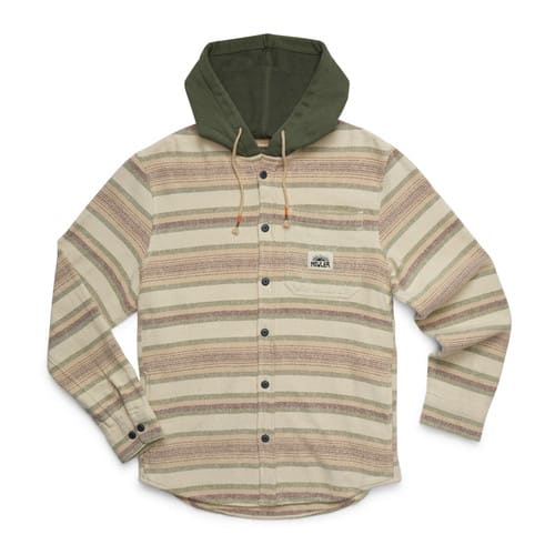 Howler Brothers Salvo Hooded Flannel - Pathway Stripe : Dawn