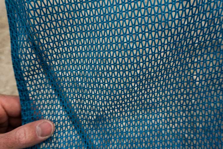 Close up of the mesh seat material